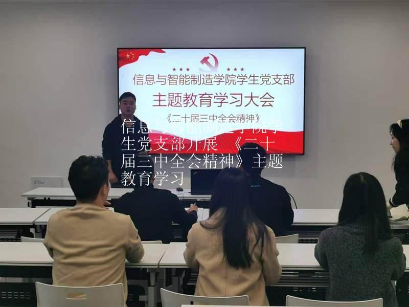 信息与智能制造学院学生党支部开展 《二十届三中全会精神》主题教育学习